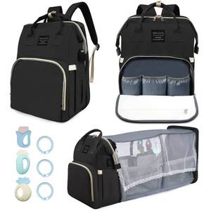 lot 49197 image: Fandiar Diaper Bag with Changing Station, Baby Diaper Bag with USB Charging Port, Multi-functional Waterproof Travel Essentials Diaper Bag Backpack for Boys & Girls, Black