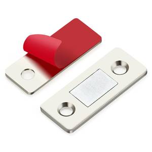 lot 51078 image: 12 Pack Ultra Thin Cabinet Door Catch Stainless Steel Cabinet Magnetic Door Catch Cabinet Magnets Adhesive Drawer Latch Cabinet Magnetic Catch for Kitchen Closet Door Magnet Stick on Cupboard Wardrobe - Retail $7