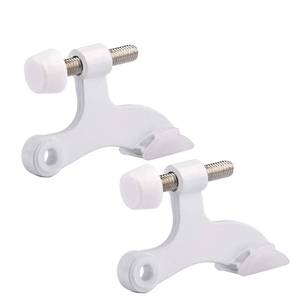 lot 51079 image: HOMOTEK 2 Pack Hinge Pin White Door Stopper,Adjustable Deluxe Heavy Duty Door Stopper 2-12x1-34,with White Rubber Bumper Tips - Retail $6