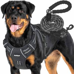 lot 59364 image: Beebiepet Heavy Duty Tactical Dog Harness for Large Dogs, No Pull Adjustable Pet Harness Reflective Service Training Easy Control Pet Vest Military K9 Working Dog Harnesses-X- Large, Black - Retail $28