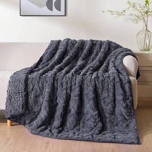 lot 63070 image: Uttermara Weighted Blanket for Adults Queen Size 20lbs 60x80 inches, Dual Sided Soft Jacquard Sherpa Weighted Blankets, Thick Heavy Blanket for Sleeping and Calming, Dark Grey