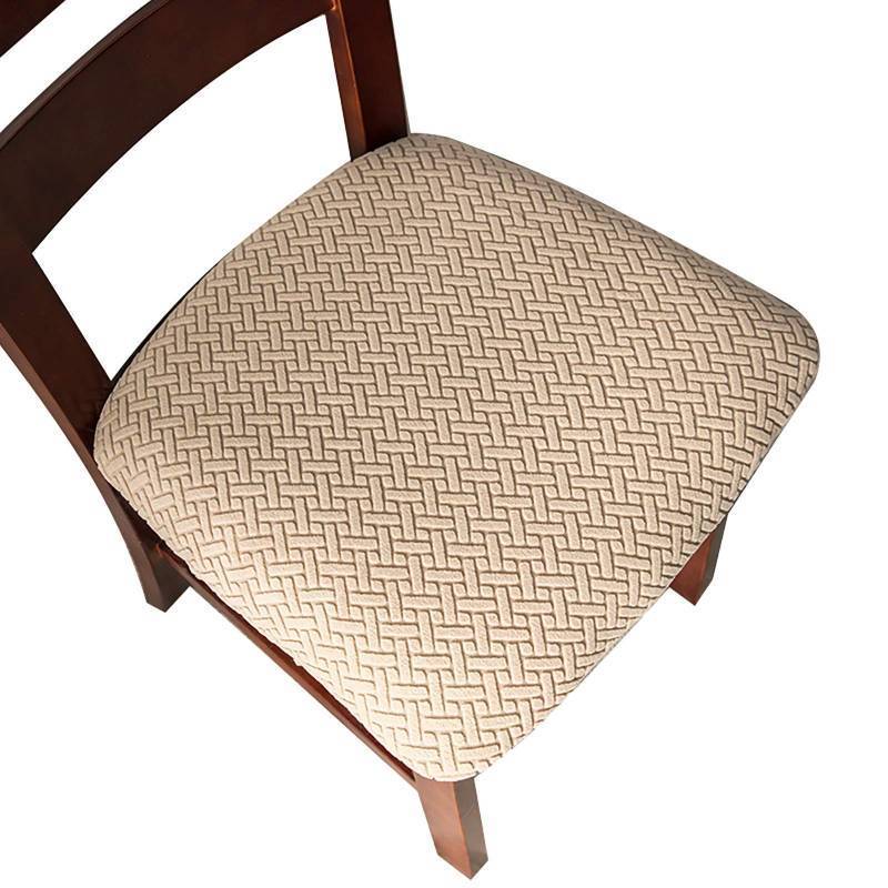 lot 48958 image: Genina Seat Covers for Dining Room Chair Seat Slipcovers Kitchen Chair Covers (Khaki, 6 Pcs) - Retail $34
