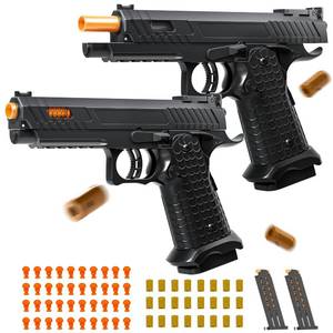 lot 26431 image: 2011 Model Shell Ejecting Toy Gun with Soft Bullet Realistic Toy Pistol Foam Blaster for Boys Kids Adults, Educational Fidget Play Gun Model for Halloween Christmas Birthday Gifts (BlackBlack) - Retail $34