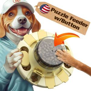 lot 26449 image: KADTC 2 Levels of Challenge - Dog Puzzle Feeder Toy U.S. Brand - Design Push-to-Release Treat Dispenser for Small Medium Large Dogs Boredom Buster Puppy Mental Stimulation Enrichment Puzzles Toys - Retail $30