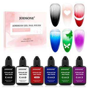 lot 32625 image: JODSONE 6 Colors Classic Airbrush Gel Nail Polish Set No Dilution Highly Saturated Colors for Ombre Blush and French Manicure Designs Womens Holiday Gift - Retail $10