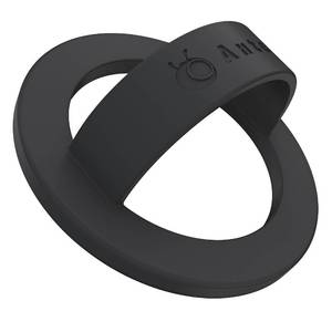 lot 32626 image: Anteel Magnetic Silicone Ring Grip Phone Holder, Strong Magnetic Attraction, Comfy and Portable, Removable Finger Loop Grip for Magsafe Phone Case (Black) - Retail $8