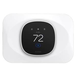 lot 32630 image: Wall Plate Cover Compatible with New 2025 Ecobee Smart Thermostat Essential, Practical Ecobee Thermostat Trim Kit, Programmable WiFi Thermostat Accessory (1, Pure White) - Retail $10