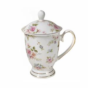 lot 32634 image: YX-SHMA Ceramic Mug,Fine Bone China Tea Cup, Tea Mugs for Women, Tea Cup with Lid, Suitable for Making Tea, Cold Drinks, Hot Drinks, Coffee, Etc, 10 oz (Knob On Lid Broke)