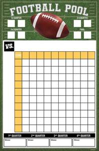 lot 32635 image: Ultimate Football Pool Game with Ribbons - 18 x 27.5 (1 Set) - Perfect for A Memorable Competition - Retail $13