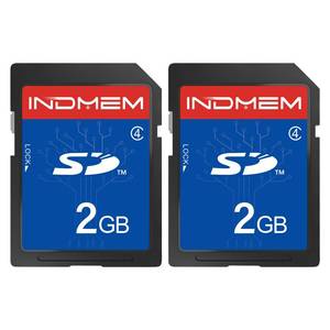 lot 32643 image: INDMEM 2 Pack SD Card 2GB Class 4 Flash Memory Card 2G SLC Stanard Secure Digital Cards (2PC) - Retail $16