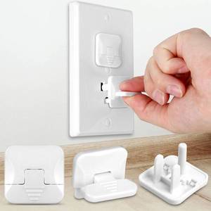 lot 32648 image: Moms Choice Gold Awards Winner - Outlet Covers with Hidden Pull Handle Baby Proofing Plug Covers (25 Pack) 3-Prong Child Safety Socket Covers Electrical Outlet Protectors Kid Proof Outlet Cap - Retail $7