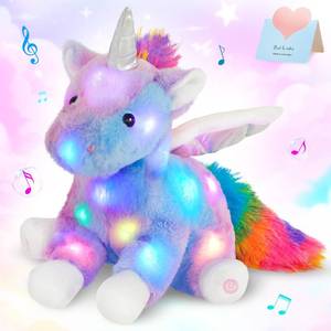 lot 32656 image: CozyWorld 16.5 Light up Musical Unicorn Stuffed Animal Glowing Singing Rainbow Unicorn Soft Plush Toys Birthday Christmas Childrens Day Gifts for Toddlers Boys Girls Kids Decor - Retail $28