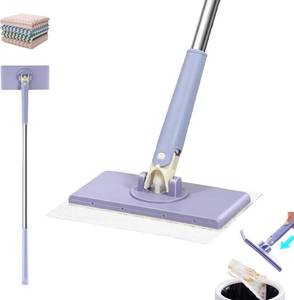 lot 32665 image: 2026 Upgraded Snap Grip Mini Mop, Zero Touch Mini Mops, Cloth Changing MiniMop with Automatic Hands Free Push Pull Handle, Retractable Disposable Dust Mops for Multi Cleaning for Wall Door Window - Retail $20