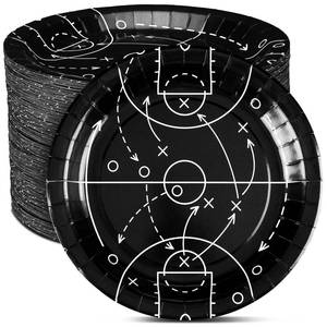 lot 40325 image: Qinyoung 100 Pcs Basketball Paper Plates 9 Disposable Birthday Party Plates Dinner Dessert Tableware Supplies for Basketball Sports Themed Birthday Game Day Party Decorations, Serves 50(Black) - Retail $20