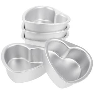 lot 40333 image: Kichvoe 5Pcs Heart Shaped Cake Pans 4 Inch Aluminum Baking Mold Non-Stick Coating for Diy Desserts Birthday Valentine S Day Wedding Kitchen - Retail $19