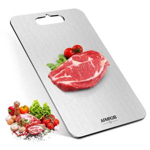 lot 40336 image: APMRQIB Titanium Cutting Boards for Kitchen, 100% Pure Titanium Cutting Boards Double Sided Non Toxic Cutting Board, Hygiene Durable Dishwasher Safe 13 x 8(M) - Retail $40