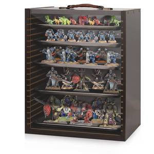 lot 49202 image: Cathyeen Miniature Display Case Display Cases for Collectibles Miniatures Storage Case Display Shelves Shelf for Collectibles for Mini Action Figures Valuable Collectibles or Crystal Stone brown) - Retail $60