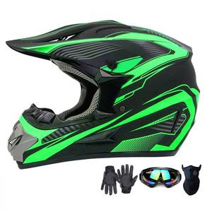lot 49210 image: Motocross Helmet,Youth & Adult ATV Dirt Bike Motorcycle, Kids BMX 4-Wheeler Off-Road Mountain Bike Helmet,DOT Certified,WGloves Goggles Mask 4-Piece Set (Green, M) - Retail $69