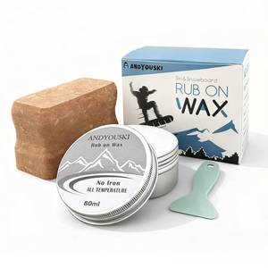 lot 49217 image: ANDYOUSKI Rub On Ski and Snowboard Wax All-Temperature, 80ml Tin - Includes Mini Scraper & Cork, No Iron Needed, Easy On-The-Go Application for Smooth Glide - Retail $16