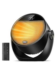 lot 49226 image: Dreo Space Heater 1500W, 60° Adjustable Tilt, 10.5fts Portable Electric Heaters for Indoor Use with Thermostat, 8 Safety Protections, 3 Modes, Remote, Quiet Desk Heater for Bedroom, Office, Black - Retail $45