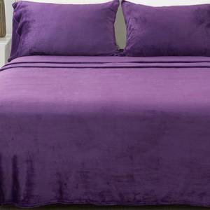 lot 49233 image: Great Bay Home Extra Soft Velvet Plush Full Micro Fleece Sheet Set  Deluxe Microplush Non Pilling Sheets, Deep Pocket  Lavish Sherpa Velvet Luxe Collection (Full, Purple) - Retail $55