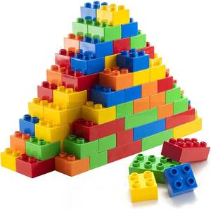 lot 49241 image: PREXTEX 150-Piece Building Blocks Set for Kids - 5-Color Building Bricks for Toddler Development, Creativity, and Motor Skills - Toys for Boys and Girls - Compatible with Major Brands - Retail $35