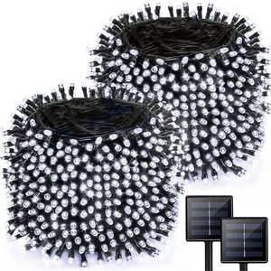lot 49255 image: Solar String Lights for Outside, 170 FT 480 LED Solar String Lights Outdoor with 8 Modes & Memory Function, Super Long Waterproof Solar Chrismas Lights for Tree Party Decorations (Cool White) 2 pack - Retail $30