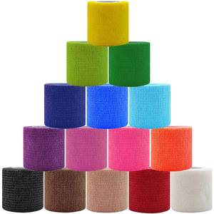 lot 49257 image: Self Adhesive Bandage Wrap 2 Inch x 5 Yards Self-Adherent Elastic Cohesive Wrap Non-Woven Breathable Bandage,Vet Wrap for Stretch Athletic, Sports, Wrist, Ankle (Mix) 15 pack  - Retail $8