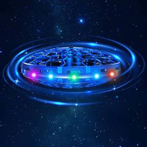 lot 49282 image: Hand Operated Flying Toy Drone for Kids, 360° Hands Free Motion Sensors Mini Drone with Cool LED Lights, Easy Indoor Small UFO Toy Flying Ball Drone for 6 7 8 9 10 Year Old Boys and Girls (Blue) - Retail $25