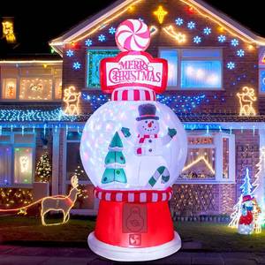 lot 49285 image: Christmas Inflatables Outdoor Decoration 7.8FT Tall Snowman Tree in Snow Globe with Rotating LED Lights Christmas Blow Up for Lawn Garden Holiday Party Yard Xmas Decor