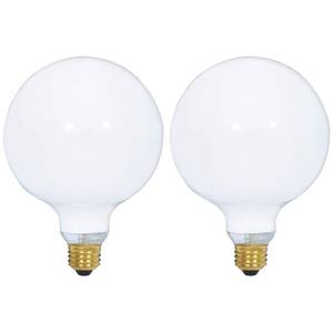 lot 49294 image: G40 Incandescent Light Bulb 2700K Soft Light, Decorative Globe Light Bulbs,E26 Medium Base, Perfect use for Decor, Pendant, BathroomVanity Mirror Makeup, Dimmable. White-Finish (25) 2 pack - Retail $19