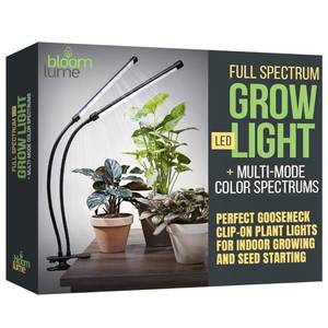 lot 59372 image: Bloom Lume LED Grow Lights for Indoor Plants Full Spectrum - Features Multi Mode Color Spectrums, Dimmable, Auto Timer, Clip on Goosneck Plant Lamp - Retail $19