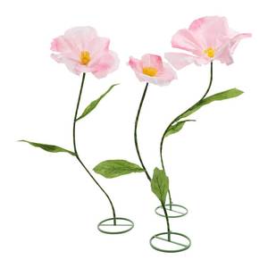 lot 63100 image: Eleeferri 3pcs Giant Artificial Flower Poppy Floor Standing 4.6ft  5.2ft 5.9 ft, Adjustable for Wedding Decoration Reception, Background Backdrop Photo Props, Shop Window (Pink)