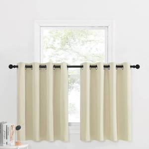 lot 63106 image: NICETOWN 36 inch Blackout Curtains, Elegant Country Small Window Curtains Half Window Decor Shades for Living RoomCafe ShopBathroom, 52 inches Wide x 36 inch Long, Light Beige, 2 Panels - Retail $21
