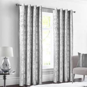 lot 63111 image: SHINELAND Silver Curtains for Living Room Bedroom,60-70% Blackout Black Out Glam Decor Shimmer Glitter Modern Elegant Curtains for Dining Room,Light Grey - Retail $60