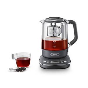 lot 63123 image: Joydeem Hot Tea Maker, Glass Electric Kettle with Auto Lift Tea Infuser and Temperature Control, 1.7L, JD-ZC6088G - Retail $89