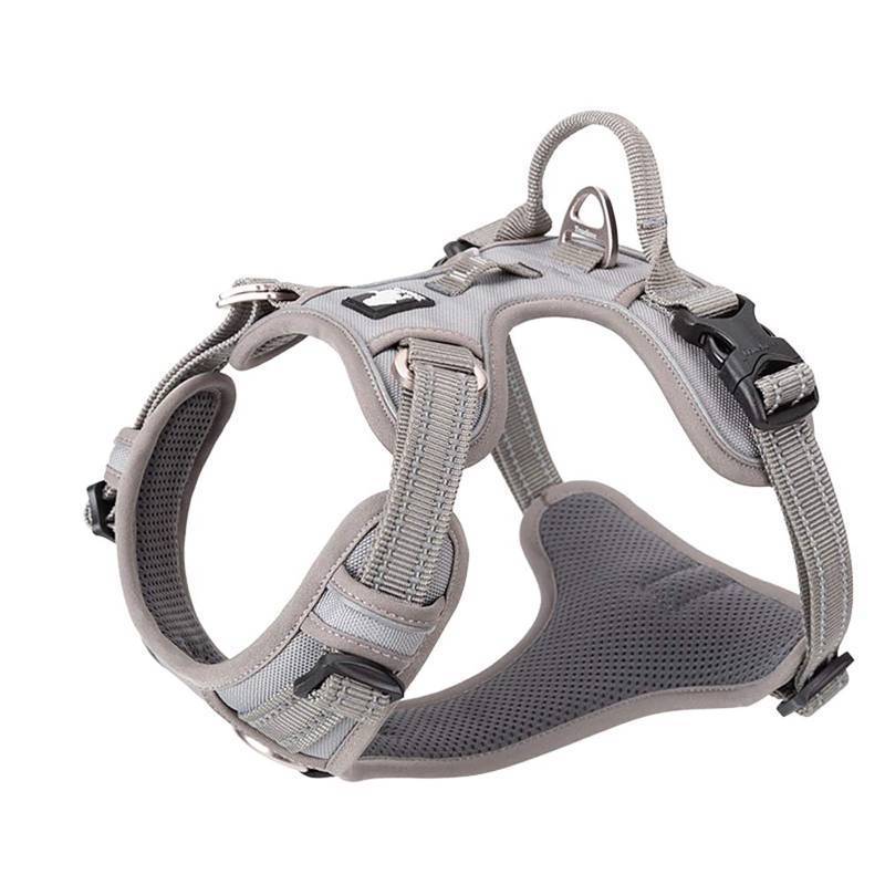 lot 51688 image: TRUE LOVE Dog Harness No Pull Nylon Reflective Pet Harness Adjustable Comfortable Control Step-in Brilliant Colors Truelove TLH56512 XS Gray - Retail $26