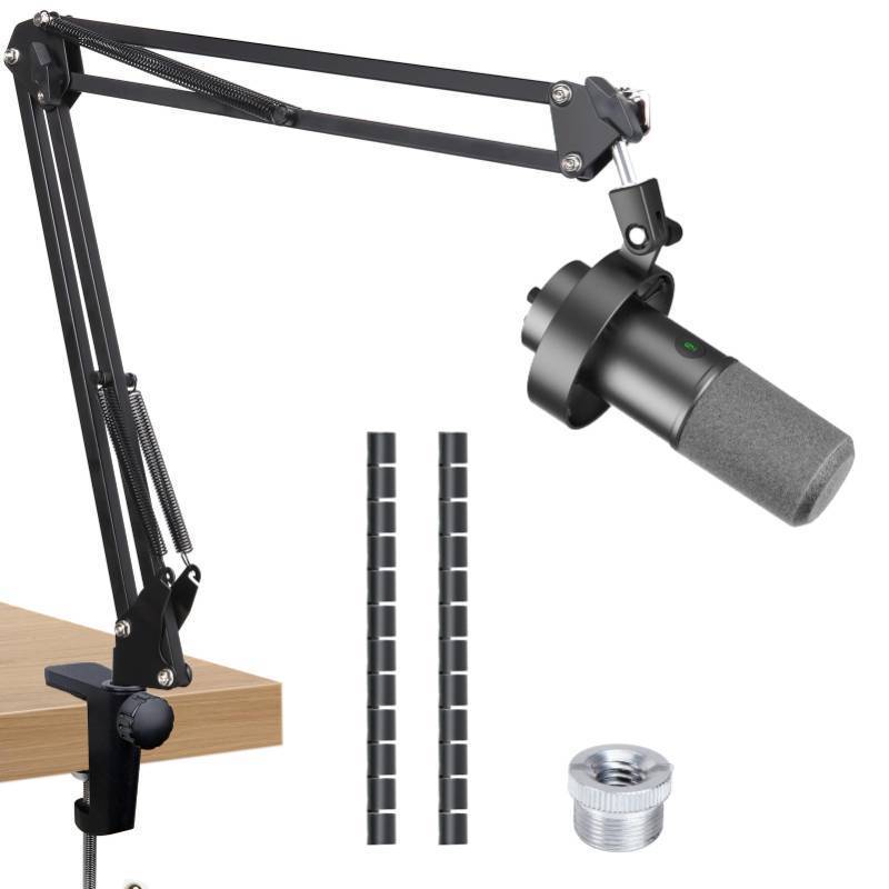lot 51700 image: SUNMON Boom Arm for Fifine K688 Mic with 38 to 58 Adapter and Cable Sleeve - Retail $20
