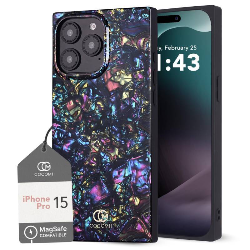 lot 27992 image: Cocomii - Rectangle Case Compatible with iPhone 15 Pro - Compatible with MagSafe, Opalescent Pearl, Glitter Sparkle, Glossy, Magnetic Phone Case for iPhone 15 Pro 6.1 inch, Abalone