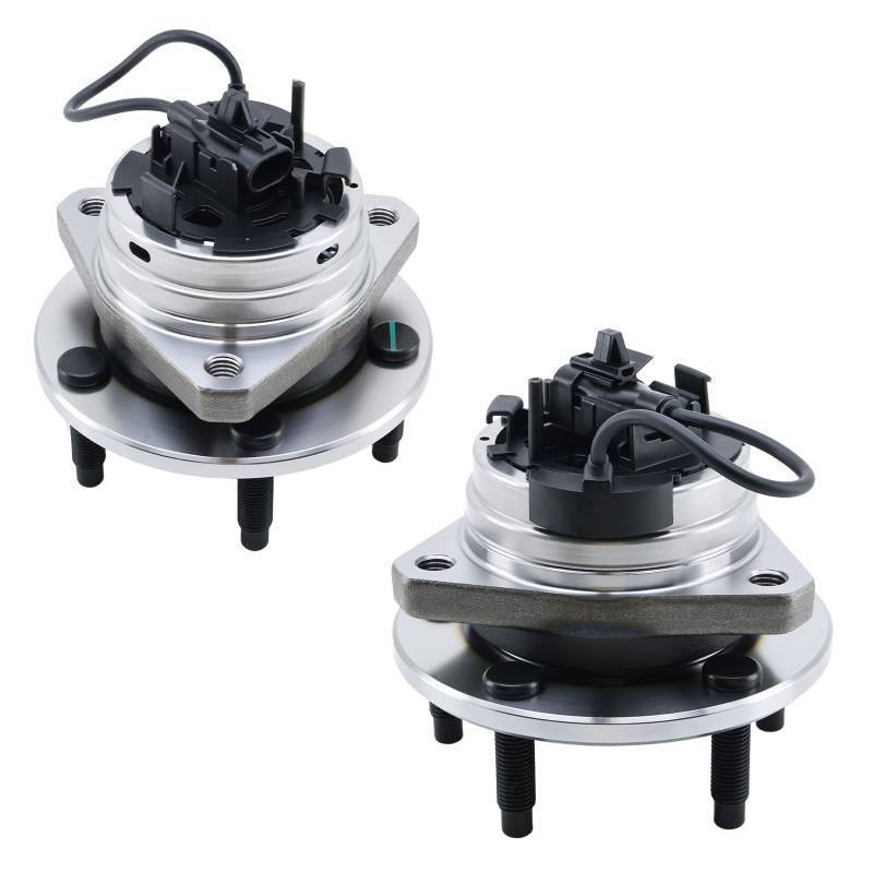 lot 63744 image: 513214 Set of 2 Front Wheel Hub and Bearing Assembly for 2004-2012Malibu, 2008-2010 Cobalt HHR, 2005-2010 Pontiac G6, 2007-2009 Saturn Aura Wheel Bearing and Hub Assembly with ABS & 5-Lug