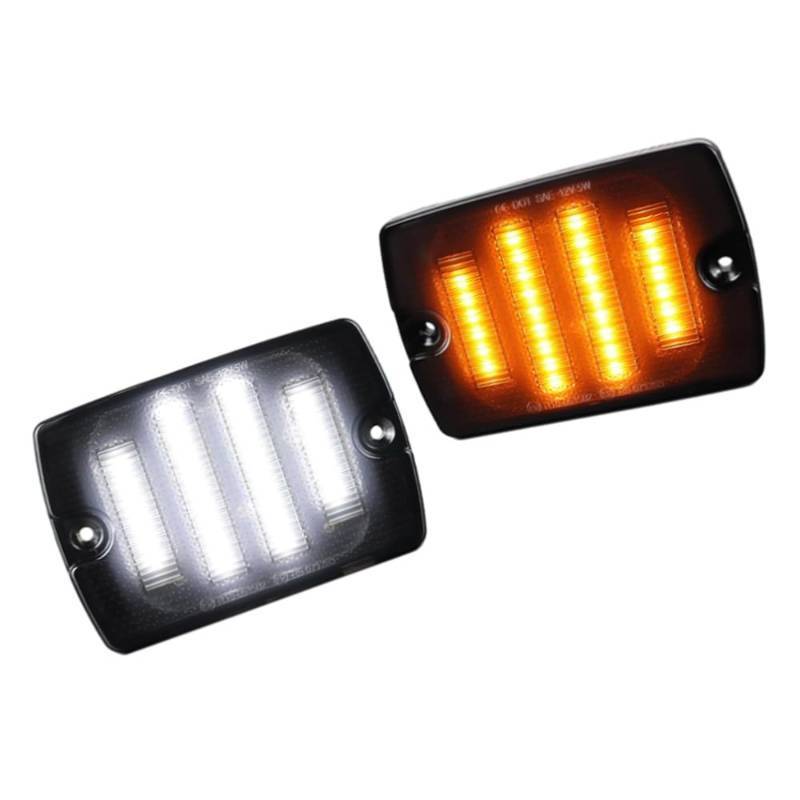 lot 25679 image: RAGBUSCLE 24-LED Side Marker Light, 56001378, Compatible with Jeep Wrangler YJ with 3157 plug1157 plug 1987-1995, CH2520111, SL1-28-YJ, Truck Side Marker Turn Signal Light, 2PCS Smoked (AmberWhite)