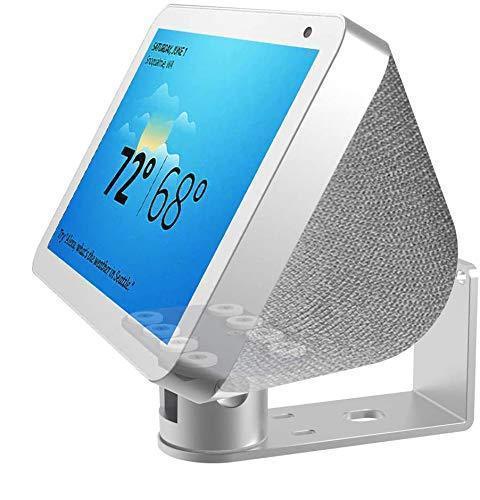 lot 21903 image: Echo Show 8 Wall Mount Stand, Aluminum Swivel Stand for Amazon Echo Show 8, Horizontal 360 Rotation Base WhiteSilver ES013-02