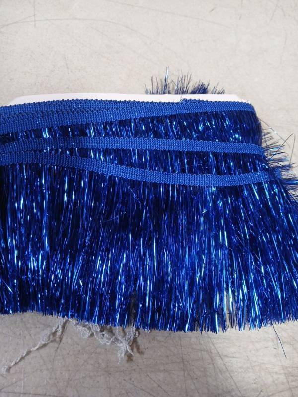 lot 37930 image: MAYJOYDIY 10Yards 4Inch Blue Wide Metallic Fringe Trim, Shiny Tinsel Fringe Tinsel Trim Tassel Polyester Ribbon Trim for Dance Costume Dress Stage Clothes Party Decor DIY