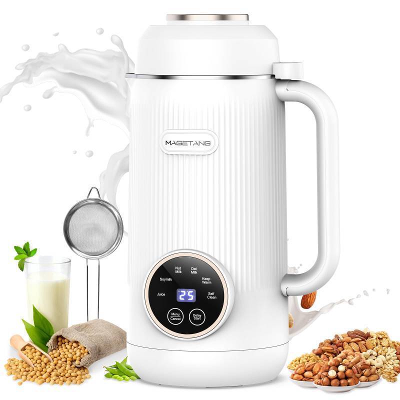 lot 47543 image: MAGETANG 7 in 1 Nut Milk Maker Machine 28oz Automatic Milk Maker for Homemade Coconut, Oat, Soy, Plant-Based Milk, Juice with 18H Delay Start6H Keep WarmSelf Cleaning (Cream)