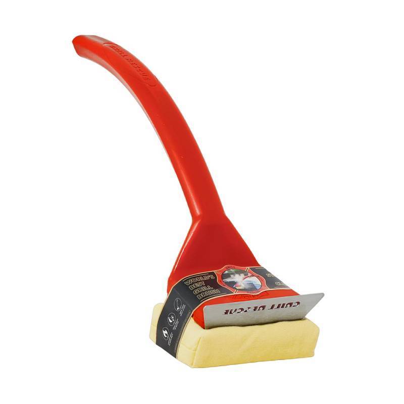 lot 28768 image: Grill Rescue Griddle Brush Bristle-Free, Heavy-Duty Griddle Cleaner for Flat Tops & BBQ Griddles  Heat Resistant, Safe for Nonstick Surfaces, Cast Iron & Stainless Steel (Griddle Brush with Scraper, Handle Not Include)
