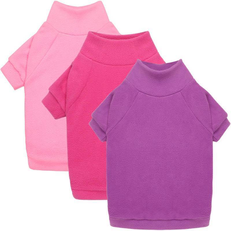 lot 47791 image: 3 Pack Dog Sweaters for Large Dogs, Fleece Dog Sweater Large Pet Clothes Turtleneck Soft Warm Sweatshirt Boy Girl Pet(PinkHotpinkPurple,XL)