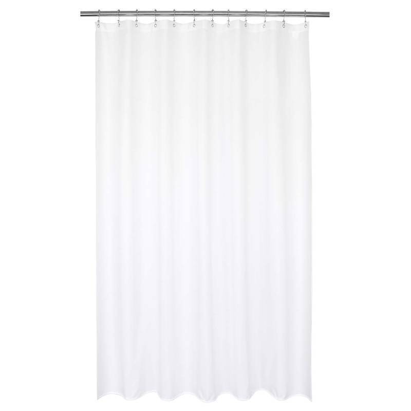 lot 29003 image: Barossa Design Waterproof Extra Long Shower Curtain or Liner Microfiber 72 x 84 inches, Soft Feel & Hotel Quality, Machine Washable, White, 72x84