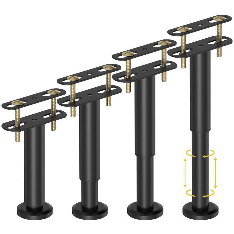lot 55472 image: Wlrrcwdttc 4 Pcs Adjustable Height Bed Support Legs 5.9-10.5 inch, Bed Frame Center Support Legs for Bed FrameBed Center SlatFurniture,Heavy Duty Metal Bed Replacement Legs Bed Slats Support Legs