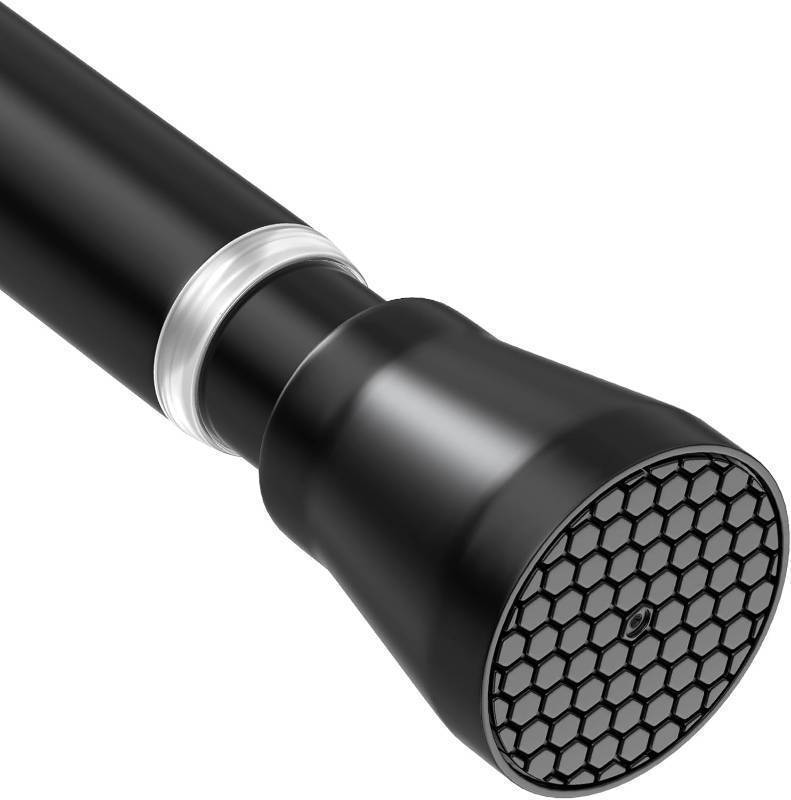 lot 23172 image: AIZESI Black Shower Curtain Rod 43 to 73 Inch Spring Tension Curtain Rod, Never Rust, Curtain Rods No Drilling, Adjustable Curtain Rods for Window, Bathroom, Kitchen, Doorway