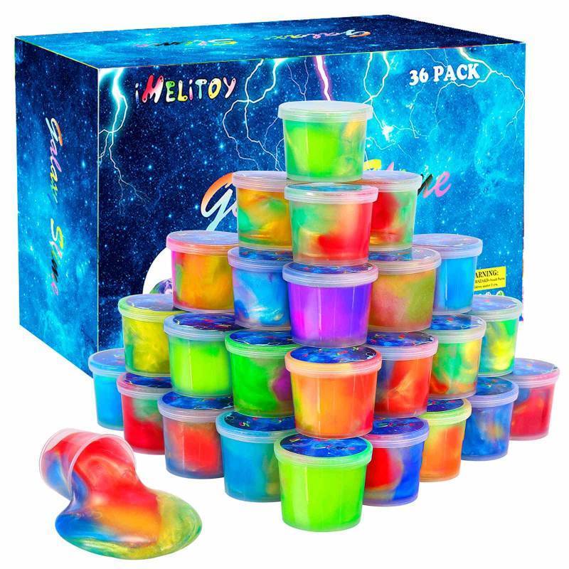 lot 55561 image: Galaxy Slime Kit for Girls Boys, 36 Pack Mini Slime Party Favors for Kids, Pretty Stretchy & Non-Sticky Slime Pack, Valentine Party Favors for Kids Goodie Bag Stuffers